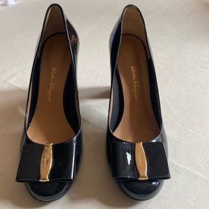 Ferragamo patent leather pumps